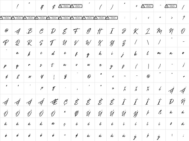 Grillstone PERSONAL USE ONLY! Regular Character Map Grillstone PERSONAL USE ONLY! Regular Character Map