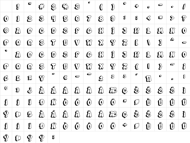 Hard Zone - Shadow Regular Character Map Hard Zone - Shadow Regular Character Map