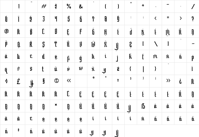 Hikaya Mirage Deco Regular Character Map