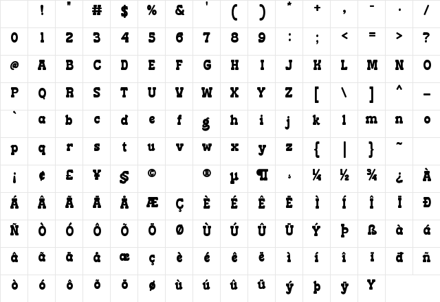 Holiday Mango Regular Character Map Holiday Mango Regular Character Map