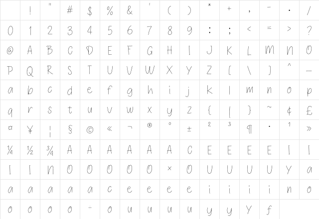 Little Small Regular Character Map Little Small Regular Character Map