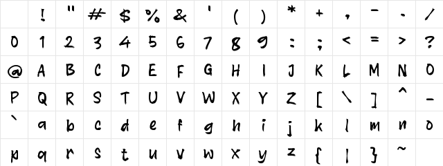 K Kadingaren Regular Character Map