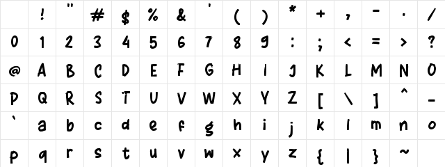 K Keoka Regular Character Map