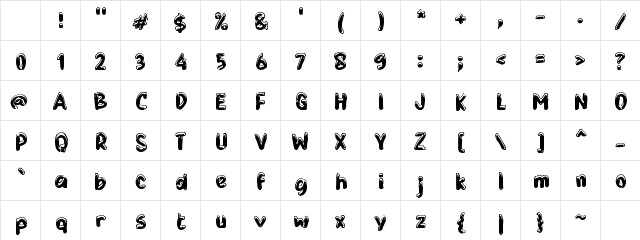 L Lime Ice Regular Character Map