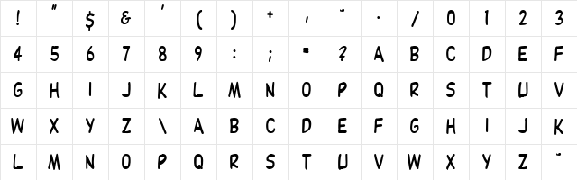 Pester 1 Regular Character Map