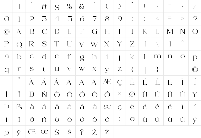 Lorestta Regular Character Map Lorestta Regular Character Map