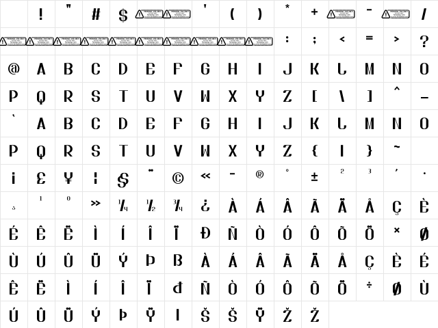 Madeleine PERSONAL USE ONLY! Regular Character Map