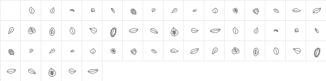 MTF Leaves Regular Character Map MTF Leaves Regular Character Map