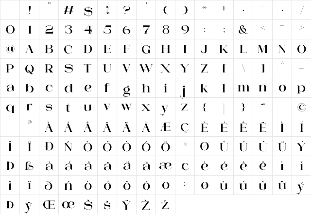 Mestro Serif Regular Character Map Mestro Serif Regular Character Map