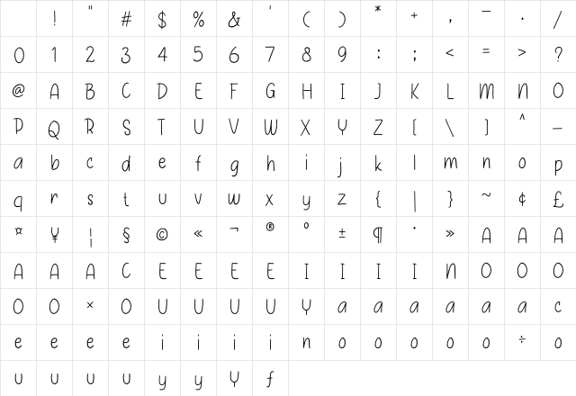 Midnight Cartoon Regular Character Map Midnight Cartoon Regular Character Map