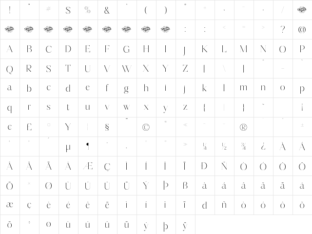Mosbian DEMO VERSION Regular Character Map Mosbian DEMO VERSION Regular Character Map