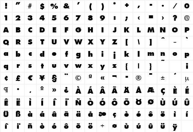 PeterBecker-Heavy Regular Character Map