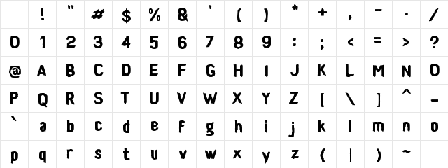M Mogill Regular Character Map