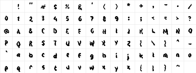 M Mozfire Regular Character Map