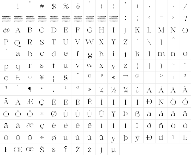 Marginal Personal Use Only Regular Character Map
