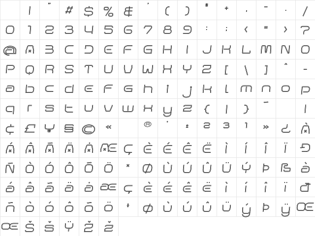 Matrix Pulse Slant Regular Character Map