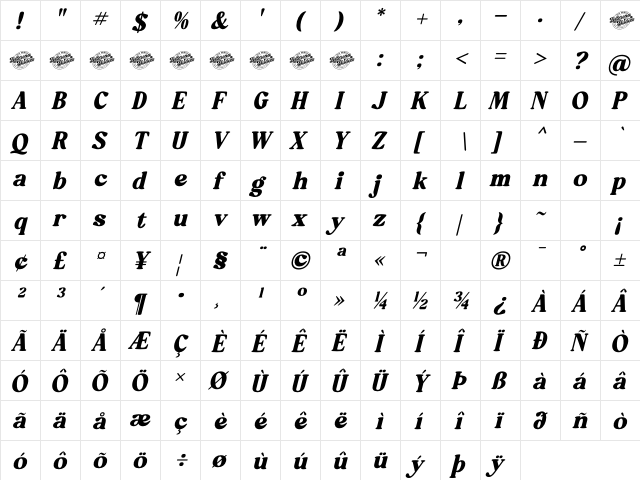 Mistys Relrica DEMO VERSION Italic Character Map Mistys Relrica DEMO VERSION Italic Character Map
