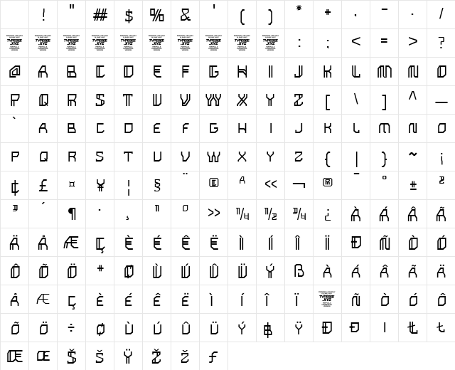 Nebula Chronos Regular Character Map