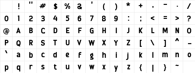 Obaken Regular Character Map