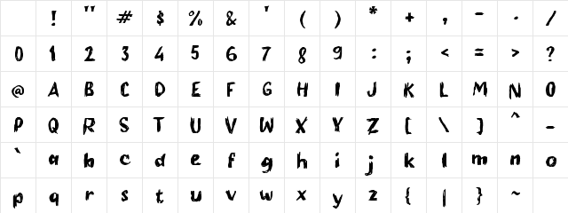 Oblaso Regular Character Map