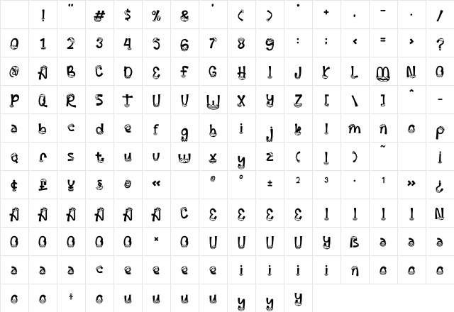 Palm Sunday Egg Crack Regular Character Map