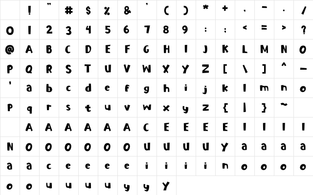 Papeco Regular Character Map Papeco Regular Character Map