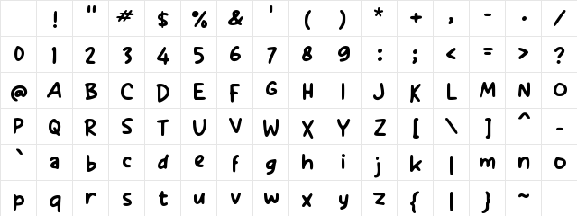 Obreng Good Regular Character Map