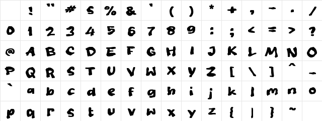 Onstreet Regular Character Map