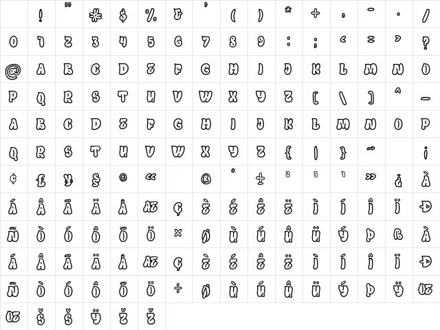Outline Mirage Line Regular Character Map Outline Mirage Line Regular Character Map