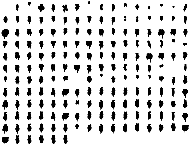 Outline Mirage Melt Regular Character Map Outline Mirage Melt Regular Character Map