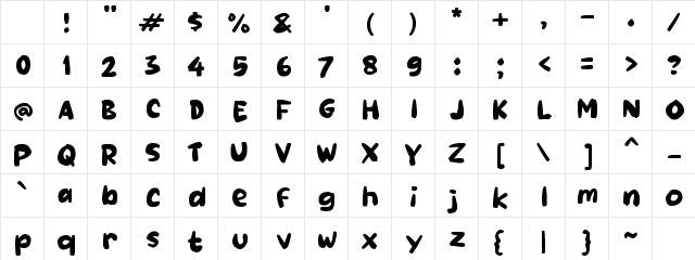 Paager Regular Character Map