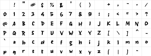 Pabaus Regular Character Map Pabaus Regular Character Map