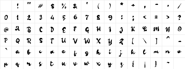 Pacheow Regular Character Map Pacheow Regular Character Map