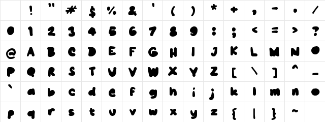 Pacow Regular Character Map