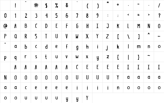 Pazerat Regular Character Map Pazerat Regular Character Map