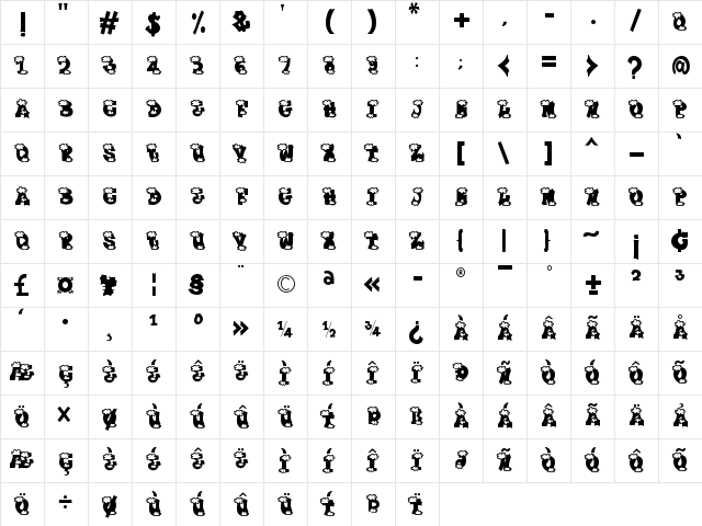 Plump Christmas Regular Character Map Plump Christmas Regular Character Map