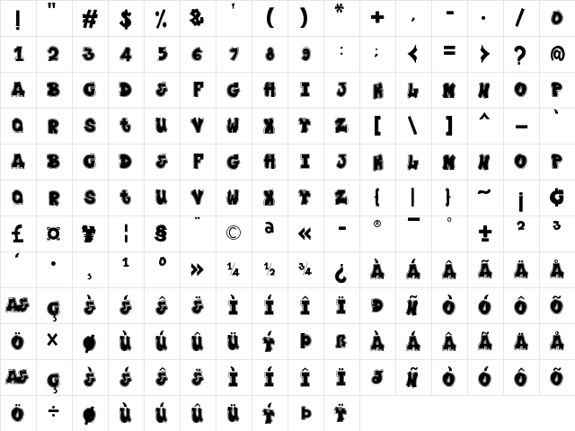Plump Varsity Regular Character Map Plump Varsity Regular Character Map