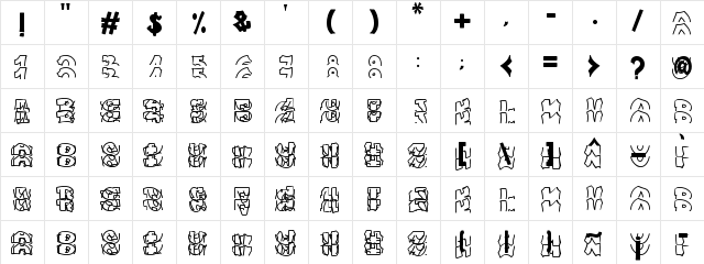 Plump Stacked Monogram Regular Character Map Plump Stacked Monogram Regular Character Map