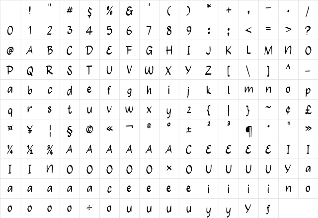 Quick Fruit Regular Character Map Quick Fruit Regular Character Map
