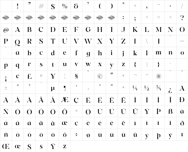 Quilge DEMO VERSION Regular Character Map Quilge DEMO VERSION Regular Character Map