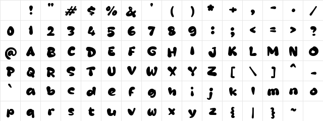 Qabink Regular Character Map