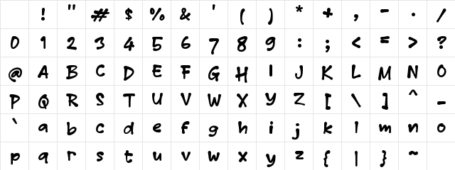 Qablue Regular Character Map
