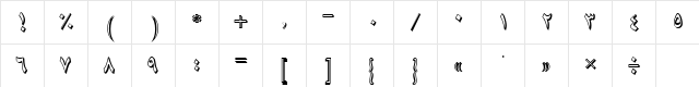 B Shadi Regular Character Map