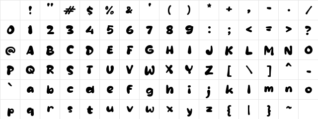 Qao Ink Regular Character Map