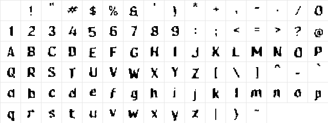 Qapixa Regular Character Map
