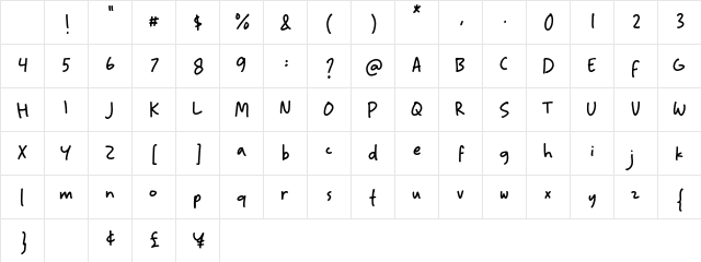 Quaint HF Regular Character Map Quaint HF Regular Character Map