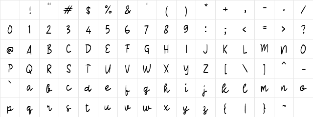 Rabafon Regular Character Map Rabafon Regular Character Map
