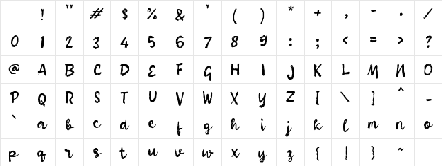 Rabajio Soul Regular Character Map