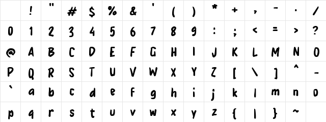 j Jago Regular Character Map