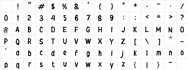 j Jalure Regular Character Map